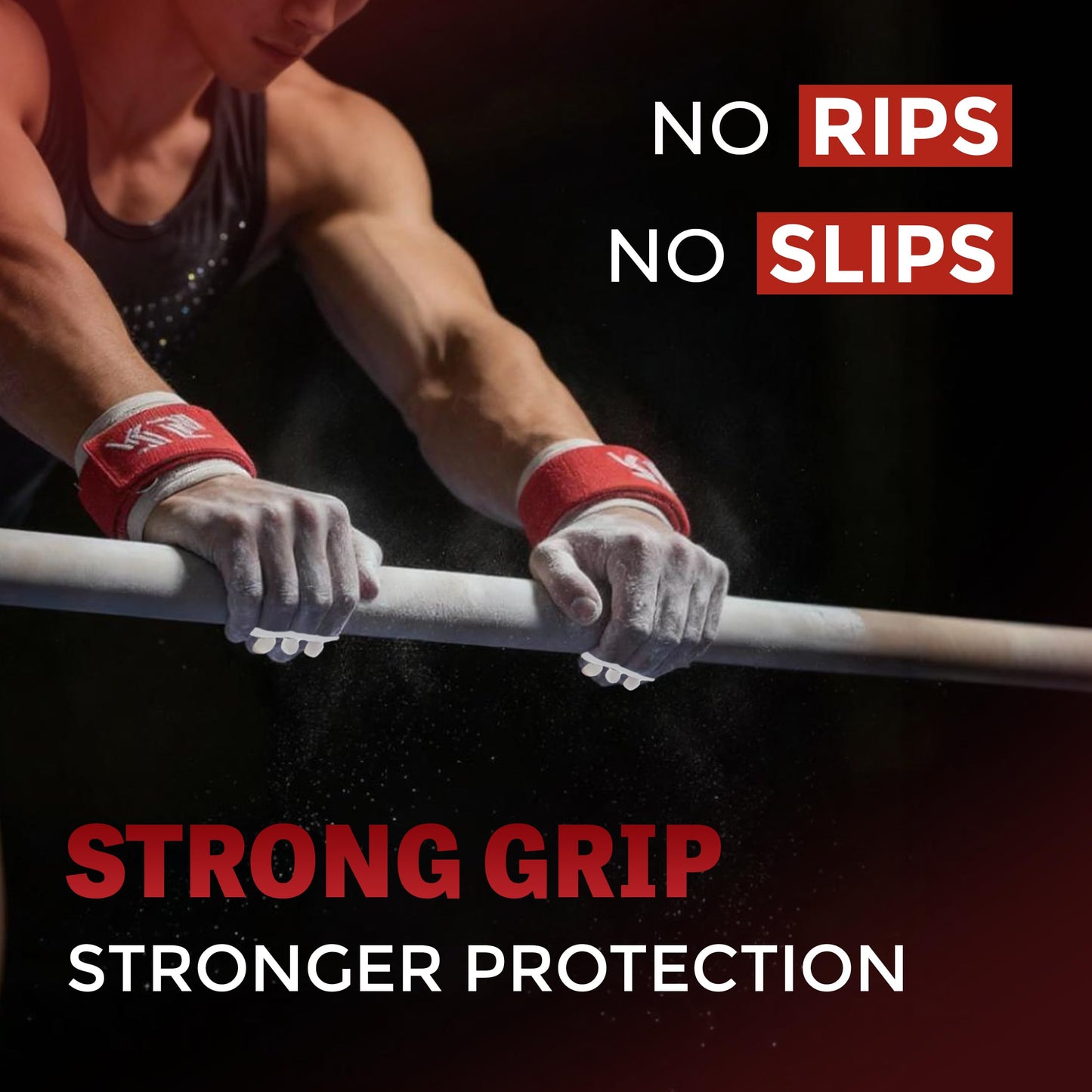 Reisport High Bar Gymnastics Grips for Men - Premium Leather Hand Grips for Gymnastics Bars Gymnastics Equipment & Accessories for Advanced Gymnasts