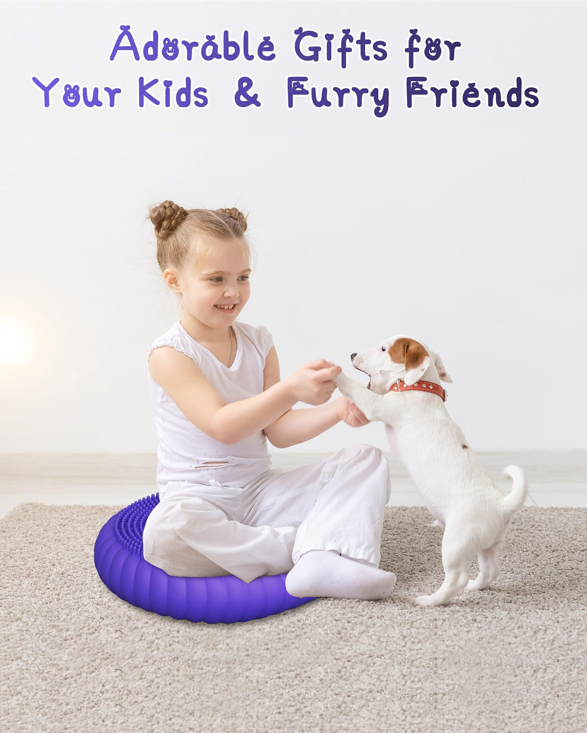 Wobble Cushion with Inflation Pump - Wobble Disk Balance Disc Wiggle Seat for Sensory Kids, Balance Pads (Purple)
