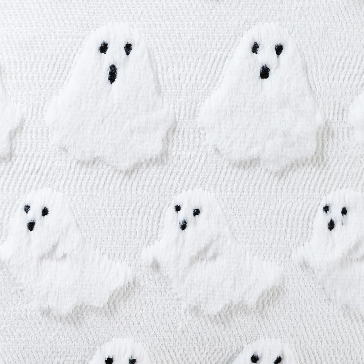 Emvency Halloween Throw Pillow Covers 18x18 Set of 2, Spooky Ghost White Decorations Pillow Cases Soft Plush Faux Fur Wool Couch Cushion Case for Couch Bed Sofa Living Room Home Decor