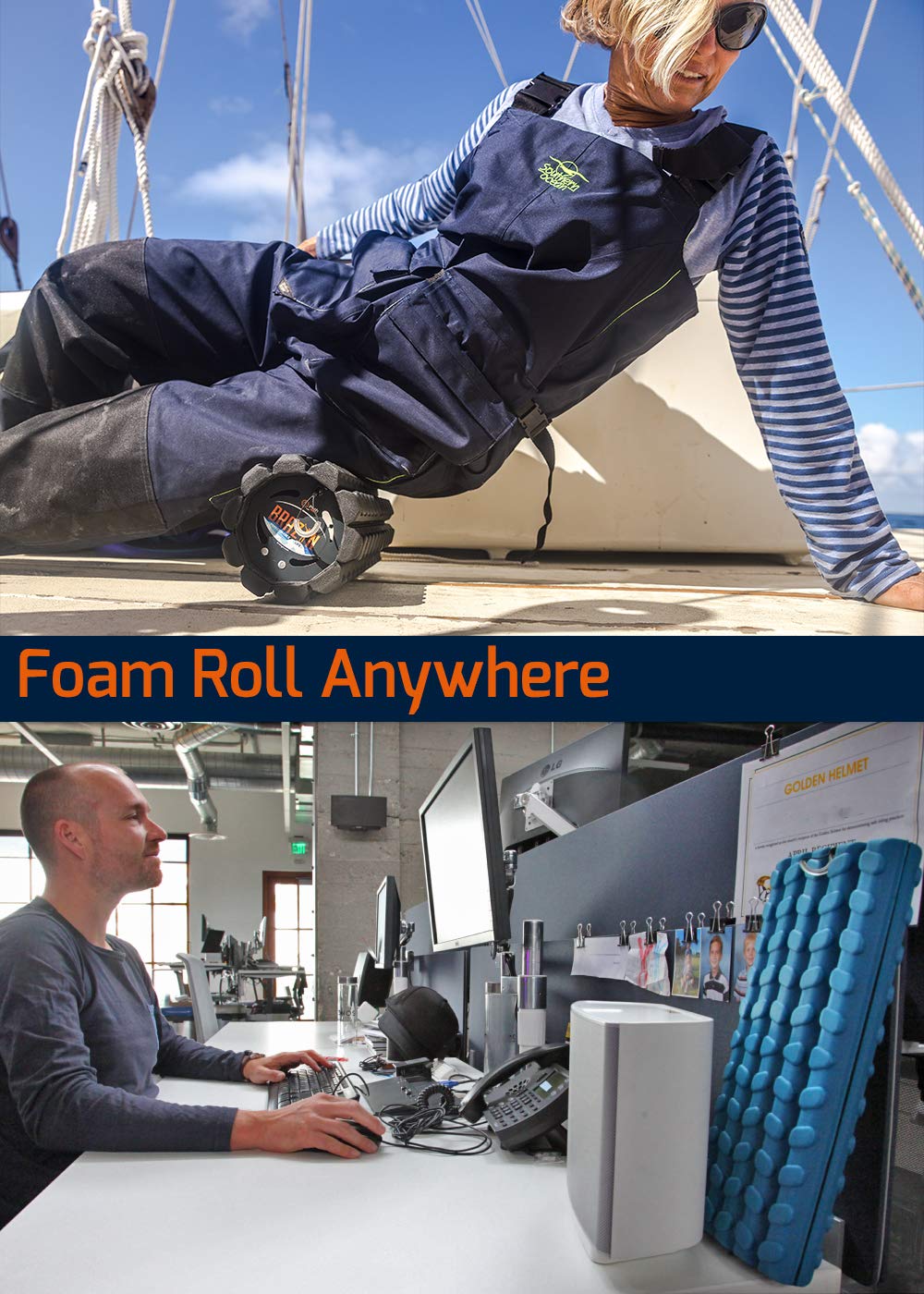 Brazyn Morph Foam Roller: Collapsible Travel Foam Roller for Back Pain Relief, Workout Muscle Recovery, Back Massager, Deep Tissue Leg Massage, Back Cracker (Sunset Orange, Deep Tissue)