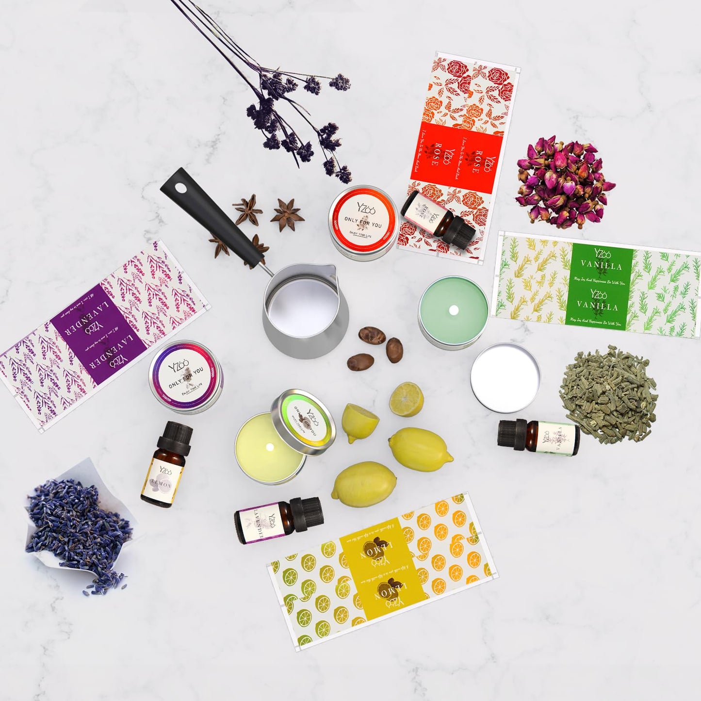 Complete Candle Making Kits for Adults Beginners, DIY Candle Making Supplies Include Soy Wax,Wax Melter,Scents,Dyes,Wicks,Wicks Sticker,Candle Tins & More-Full Candle Maker Set - Arts & Crafts Kits