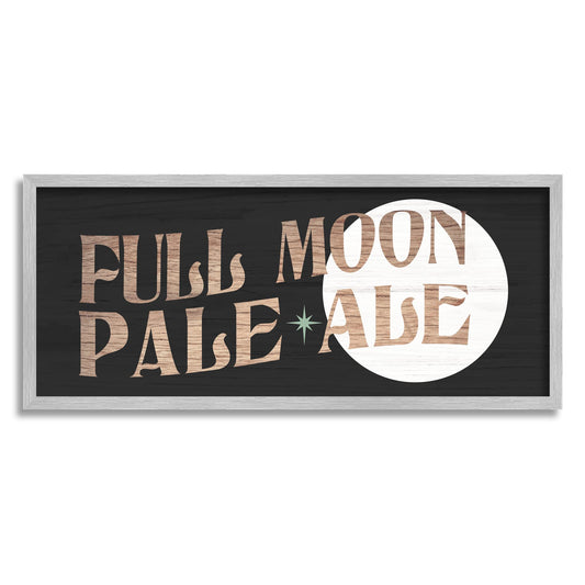 'Full Moon Pale Ale Rustic Moon Halloween Sign'| Framed Giclee Art