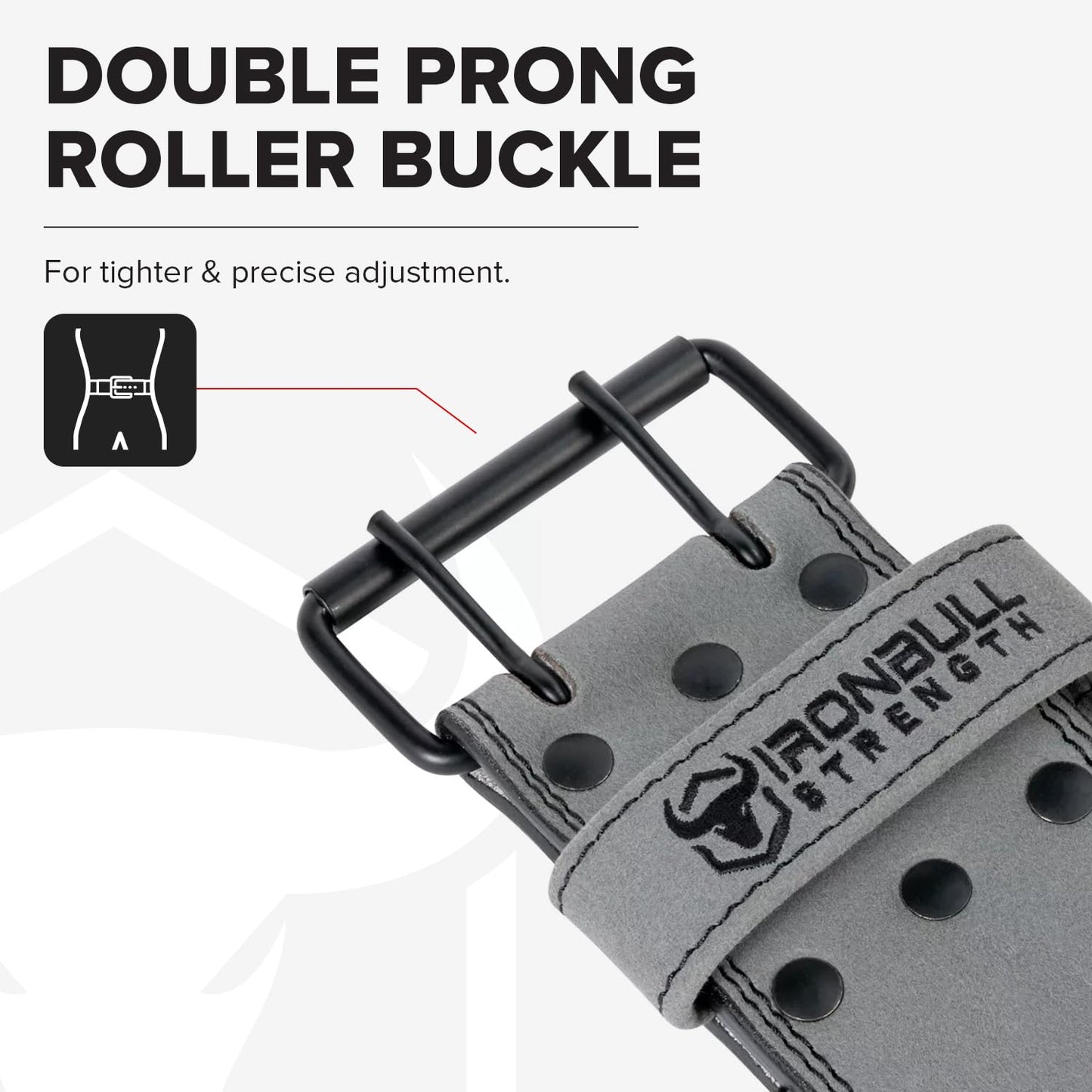 PowerLifting Belt/Weight Lifting Belt - 10mm Double Prong - 4-inch Wide - Advanced Back Support for Weightlifting and Heavy Power Lifting (Grey, XX-Large)