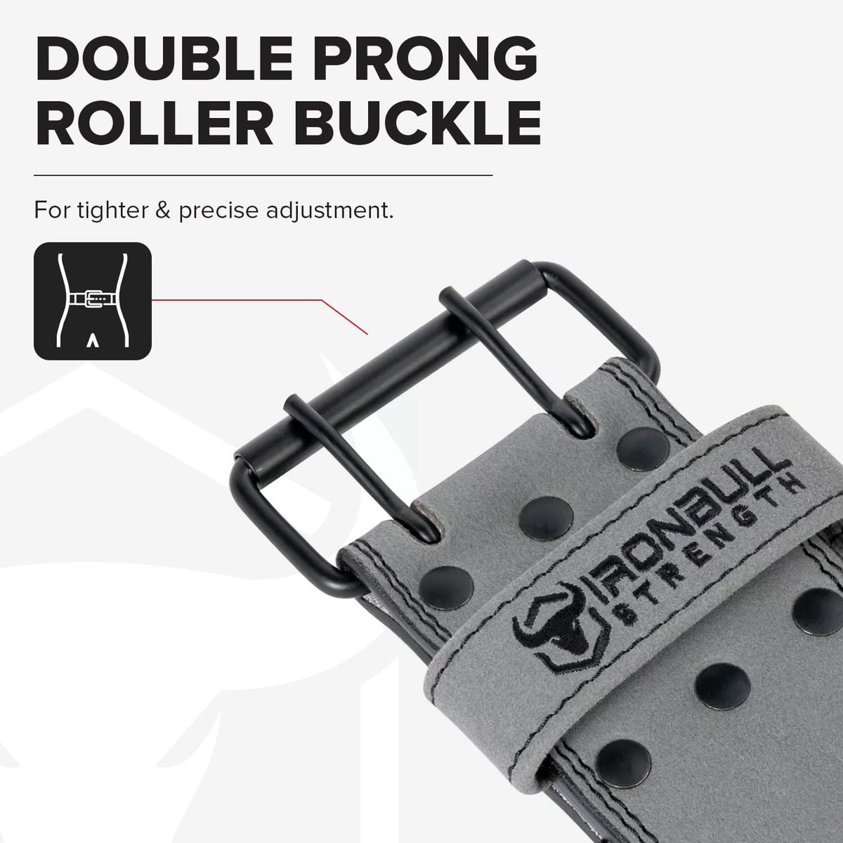 Powerlifting Belt - IPF Approved – Weight Lifting Belt 10mm - Prong Weightlifting Belt for Squats, Deadlift, and Bench Press – Lifting Belt Leather 4in for Men and Women – Back Brace for Gym, Workout, Strength Training, Strongmen & Power Lift (Grey, Large