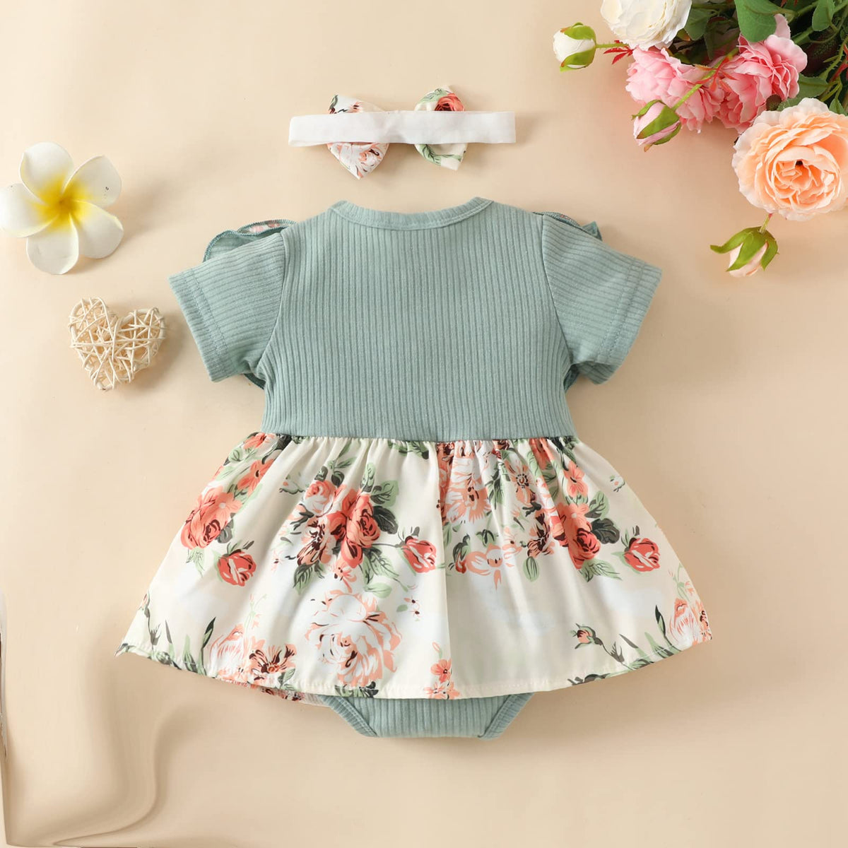 Reborn Baby Doll Clothes Accessories 22 Inch Girl Outfits 2 Pcs Set for 22-24 Inch Reborn Doll&Toddler Girl Doll