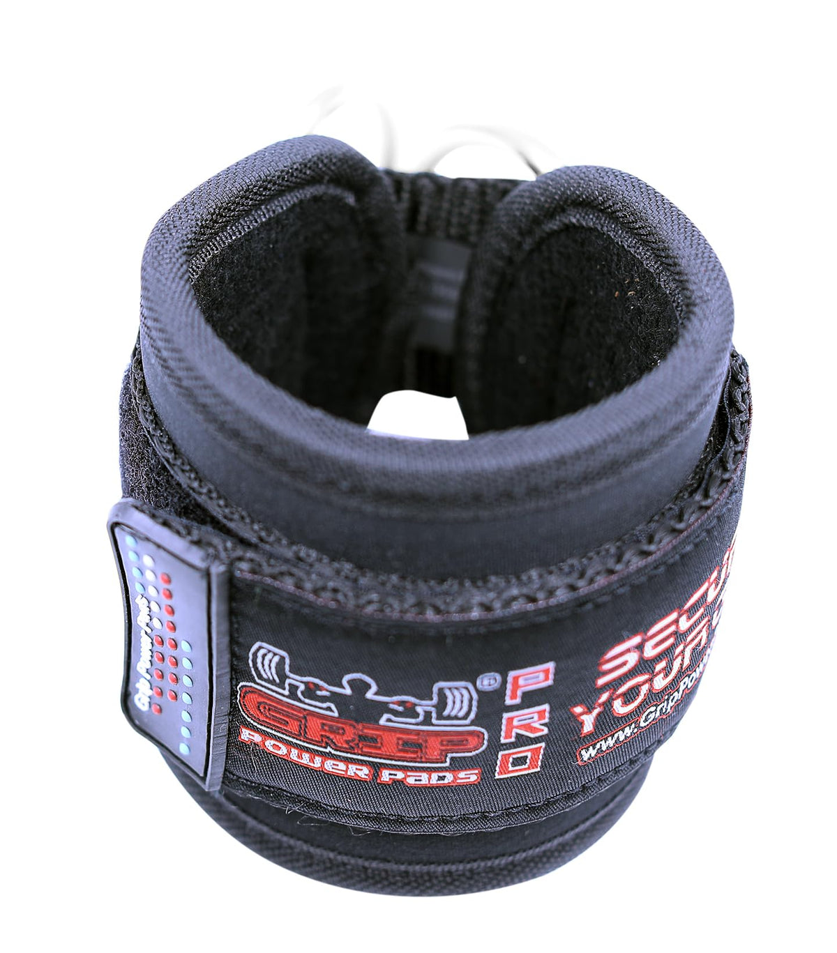 Grip Power Pads Best Ankle Straps for Cable Machines Double D-Ring Adjustable Neoprene Premium Cuffs to Enhance Legs, Abs & Glutes for Men & Women (Black, Single)