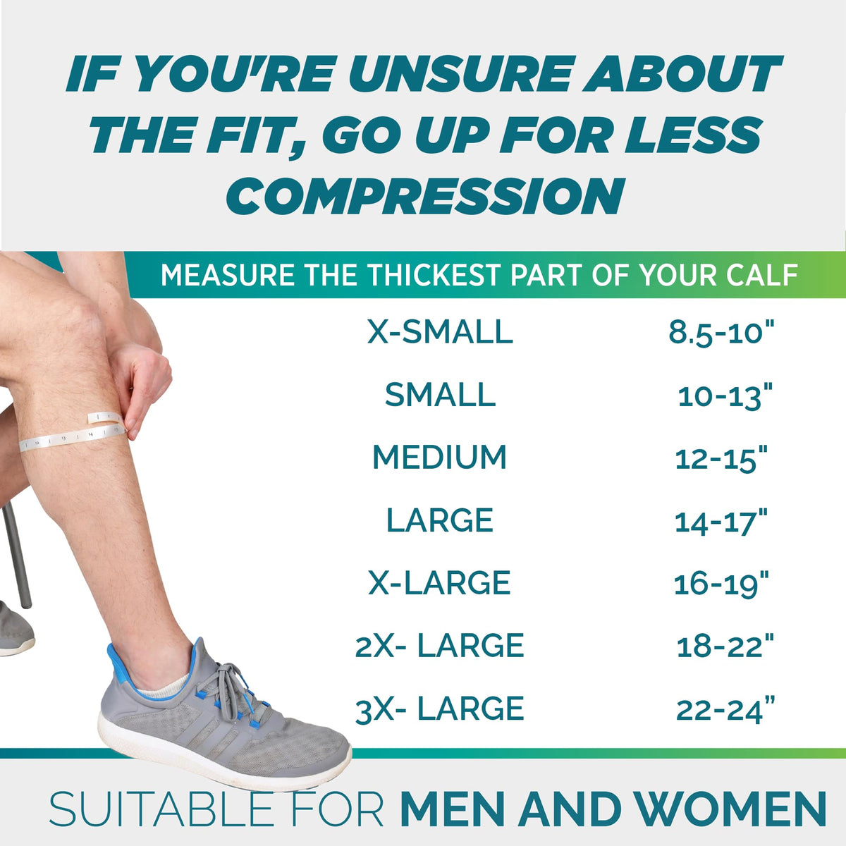 Calf Compression Sleeves for Men and Women - Leg Compression Sleeve - Footless Compression Socks for Runners, Shin Splints, Varicose Vein & Calf Pain Relief - Calf Brace for Running, Cycling, Travel