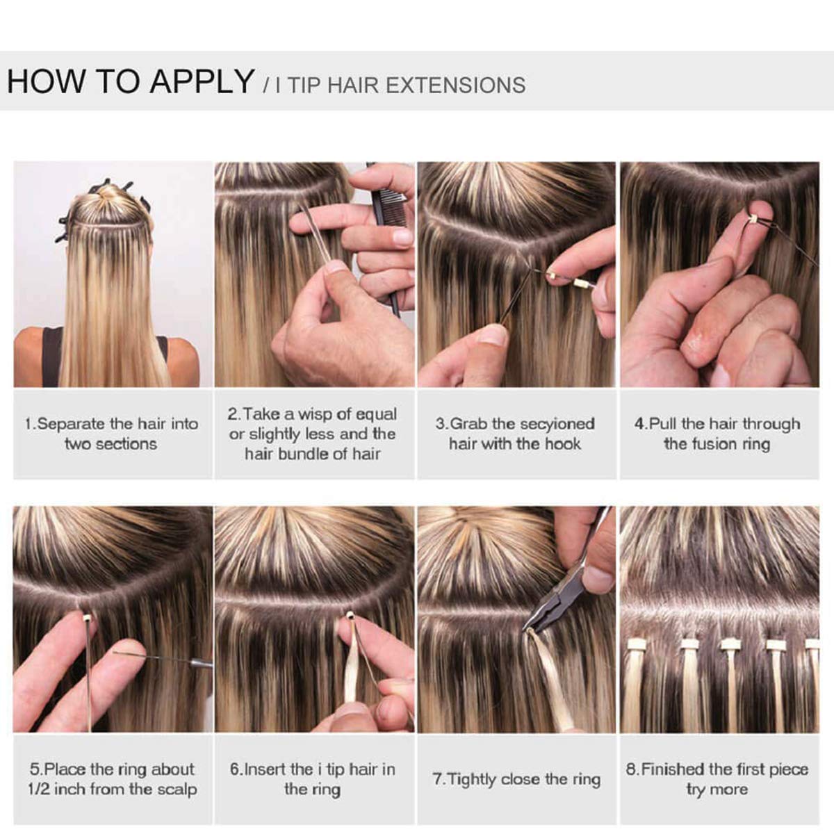 Hair Extensions Tools Kit Professional Hair Styling Tools Accessory 500 Pcs Micro Ring Beads 1 Plier 2 Hook Needle Pulling Loop 2 Plastic Alligator Hair Clips, for Fairy Hair Tinsel (Beige)