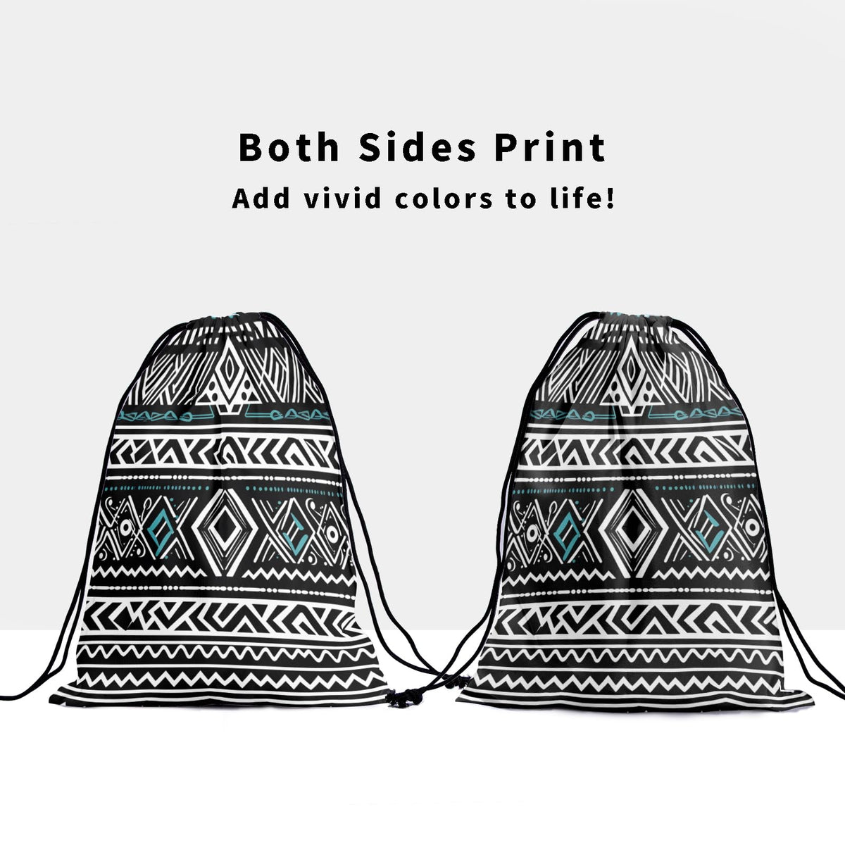 Nerxy Tribal Gymnastics Grip Bag - White Black Grip Bags for Gymnastics Mini Gym Bag Ethnic Drawstring Storage Pouch Adjustable