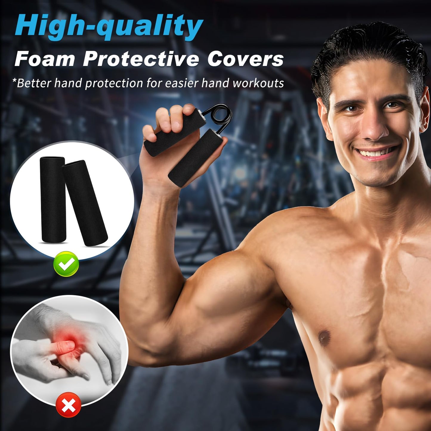 UUJOME Metal Grip Strength Trainer 100lb - Hand Gripper Strengthener Slip Resistant - Grip Trainer Forearm Strengthener for Muscle Building, Hand Sensitivity Training, Hand Rehabilitation Exercising