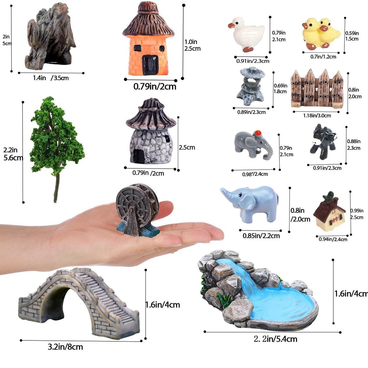 Fairy Garden Accessories Outdoor, 42 Zen Accessories, Miniature Decorations Supplies for Micro Landscape Plant Pots Bonsai Craft Decor - Fairy Kit