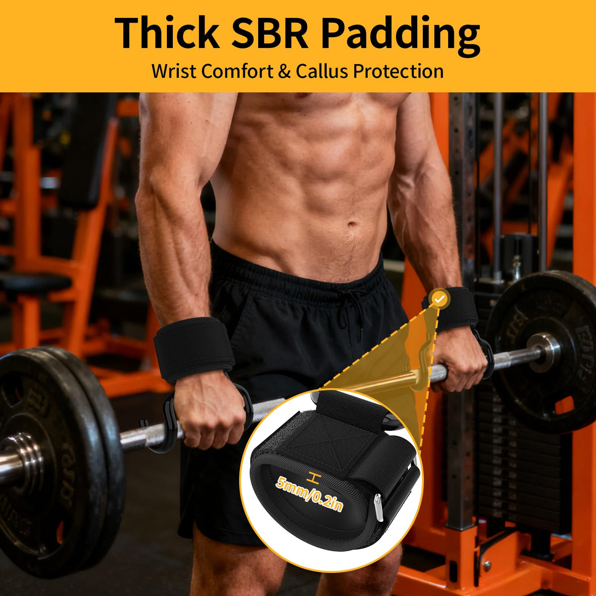 GPANDAG [Upgraded Wider] Weight Lifting Hooks and Lifting Grips for Men and Women(2 Pair), Lifting Straps Gym Grip for Weightlifting, Deadlifts, Pull-Ups, Strength Training, Wrist Wraps Hooks for Seniors