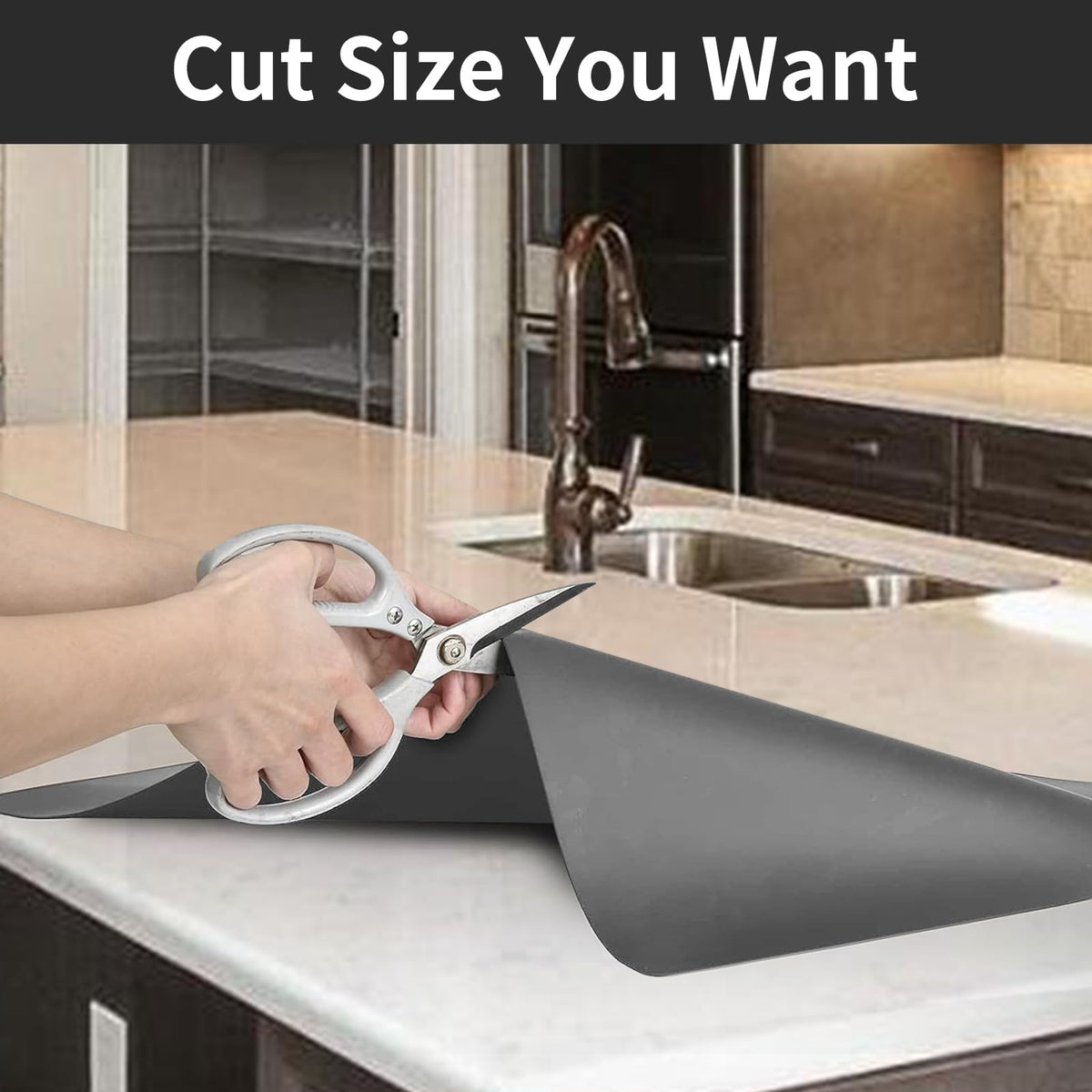 Super Large Silicone Mat, 120"x24"(305cmx60cm) Silicone Mats for Kitchen Counter, Non-slip Heat Resistant Mat,Thicken Kitchen Counter Mat, Waterproof Countertop Protector for Craft (Semitransparent)