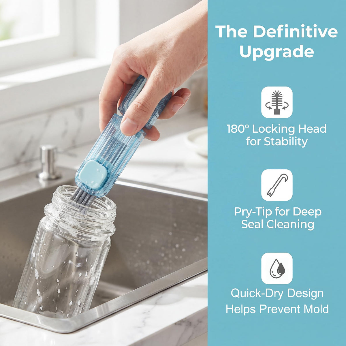 2Pcs 4 in 1 Cup Lid Gap Cleaning Brush Set,Multifunctional Crevice Cleaning Brush for Bottle,Multipurpose Bottle Cleaner with Compact Design Tiny Silicone Cup Holder Cleaner Tool,Kitchen Gadgets