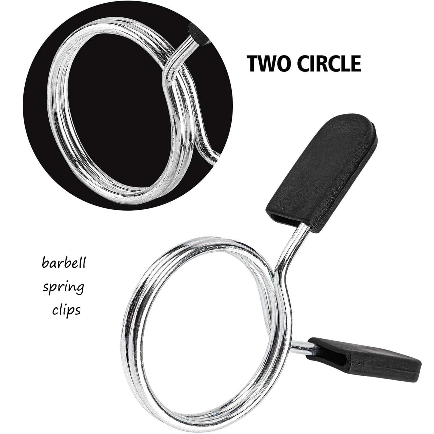 EastyGold Barbell Spring Clip Dumbbell Circlip Collars Olympic Barbell Weight Bars Weightlifting Clamps Clips 2 Inches Lock Buckle for Fitness Exercise Strength Training Gym Accessory 1 Pair