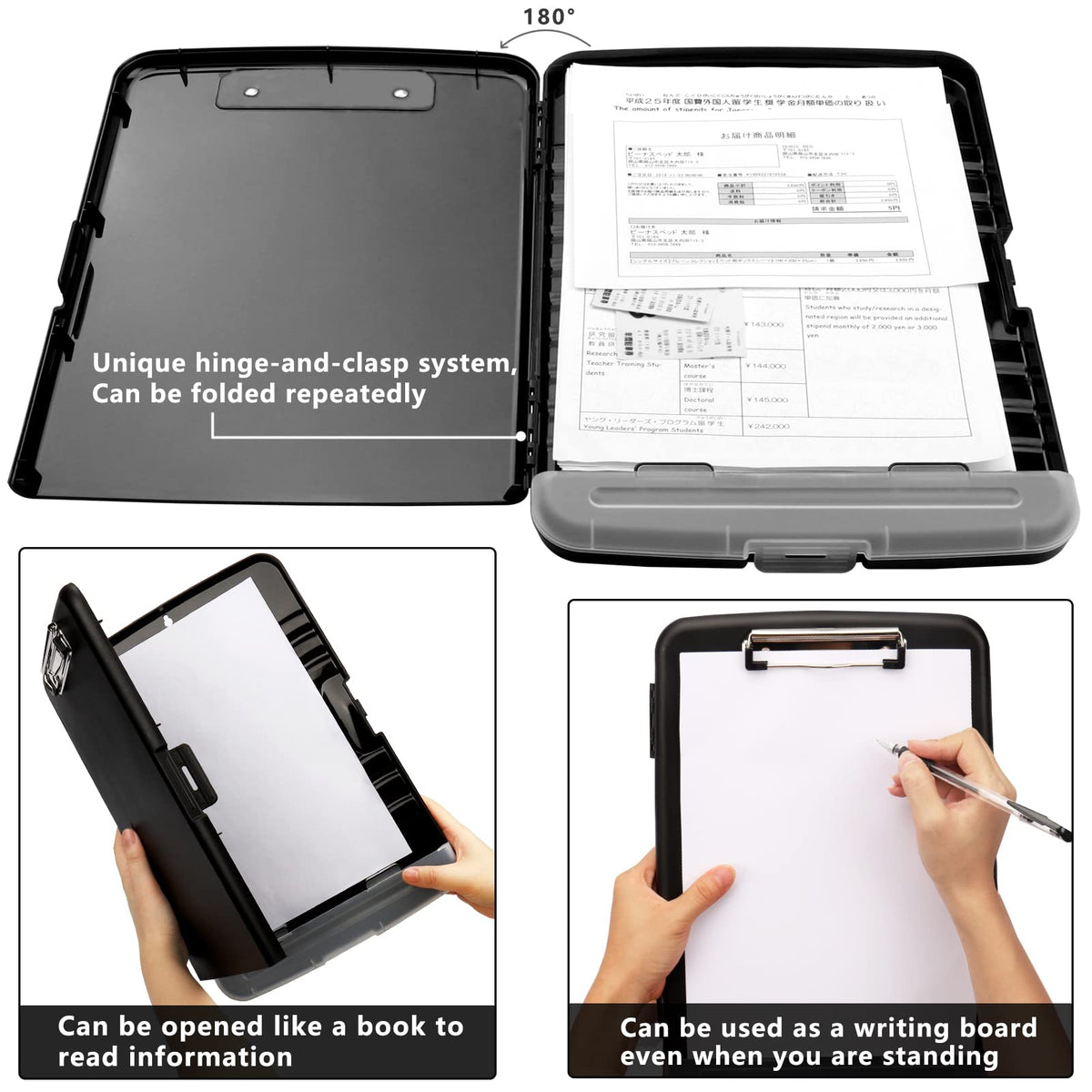 SFLHHDM Storage Clipboard with Pen Holder, High Capacity Clipboards for Classroom, Clip Boards 8.5x11 with Storage, Low-Profile Clip, Lightweight Plastic Clipboard for Kids, Lawers, Office Workers
