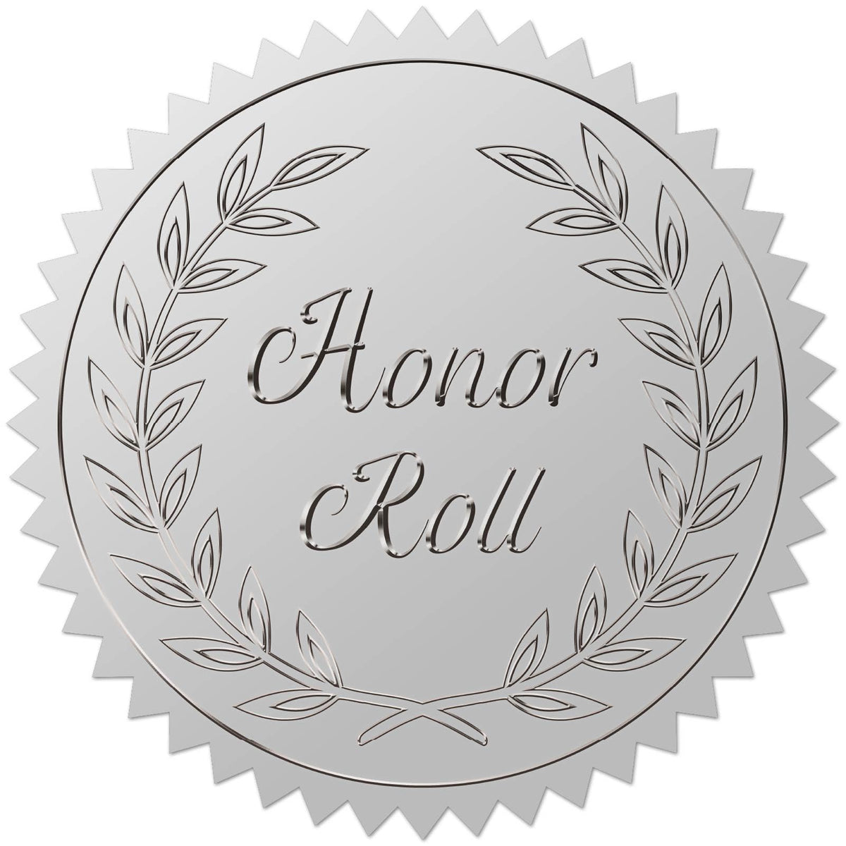CRASPIRE 408pcs 2 Inch Honor Roll Silver Foil Stickers Garlands Graduation Season Silver Embossed Envelope Seals Stickers Round Self Adhesive Stickers Medal Decoration Label for Gift Packaging