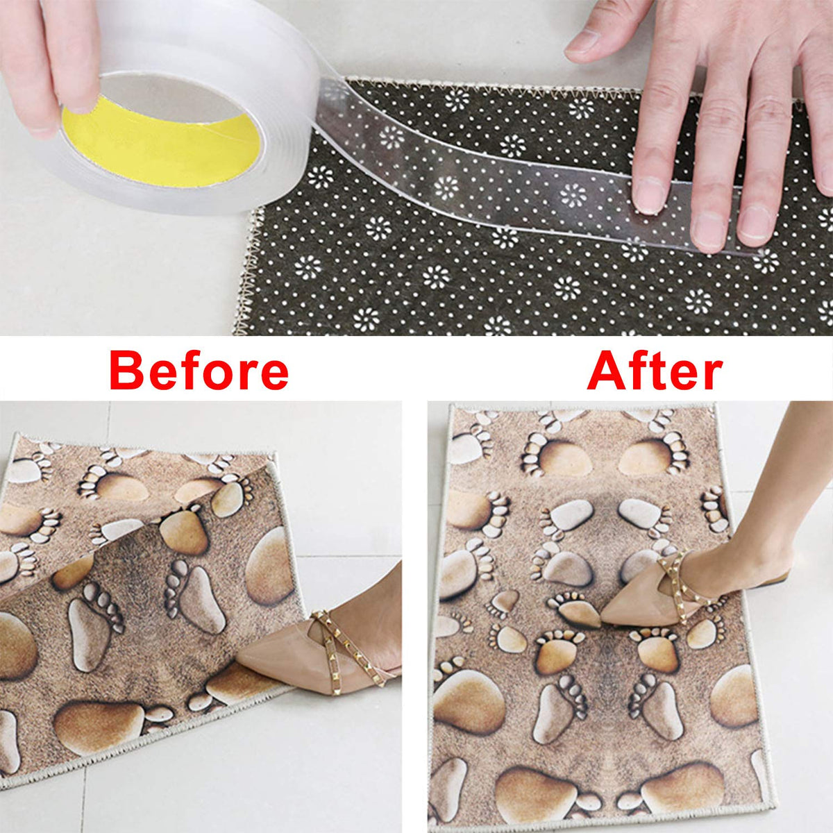 MEMX Nano Double Sided Tape Heavy Duty, 16.4FT Multipurpose Strong Mounting Tape, Reusable Removable Washable Traceless Gel Grip Adhesive for Carpet, Poster Sticky Wall, Home, Office Decor.