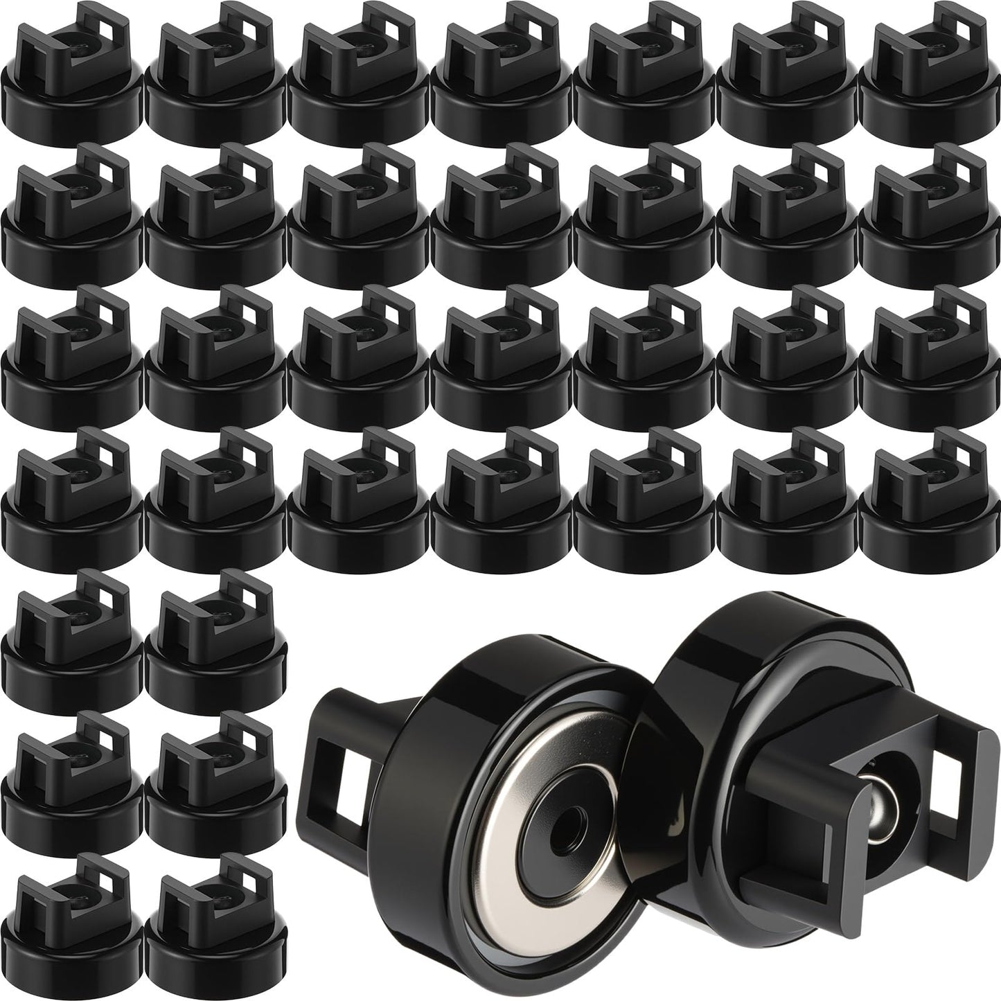 Yookeer 60 Pieces Magnet Zip Tie Mount 22 mm Heavy-duty Magnetic Zip Tie Mounts 22LBS Strong Multipurpose Wire Cable Holder Mount for Home Office Wire Management Marine Electrical Wiring