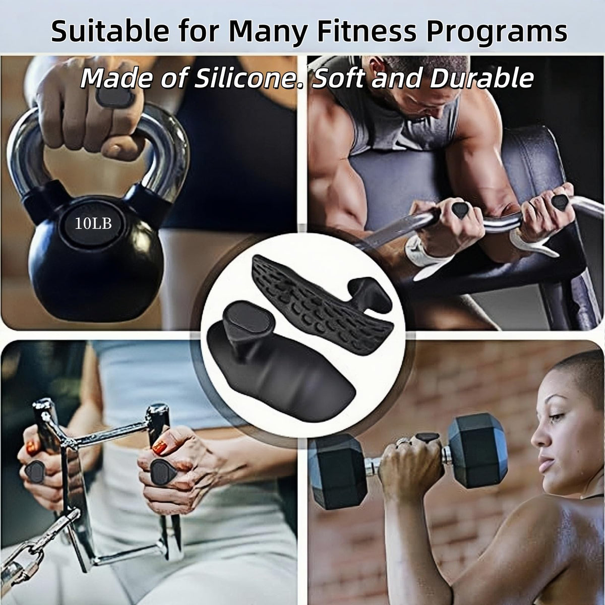 Jopplim Anti-Slip Workout Grips, Ergonomic Workout Gloves, Weight Lifting Grips, for Men and Women, Silicone Gym Grips Pads, Soft, Palm Protection, Suitable for Various Fitness Training
