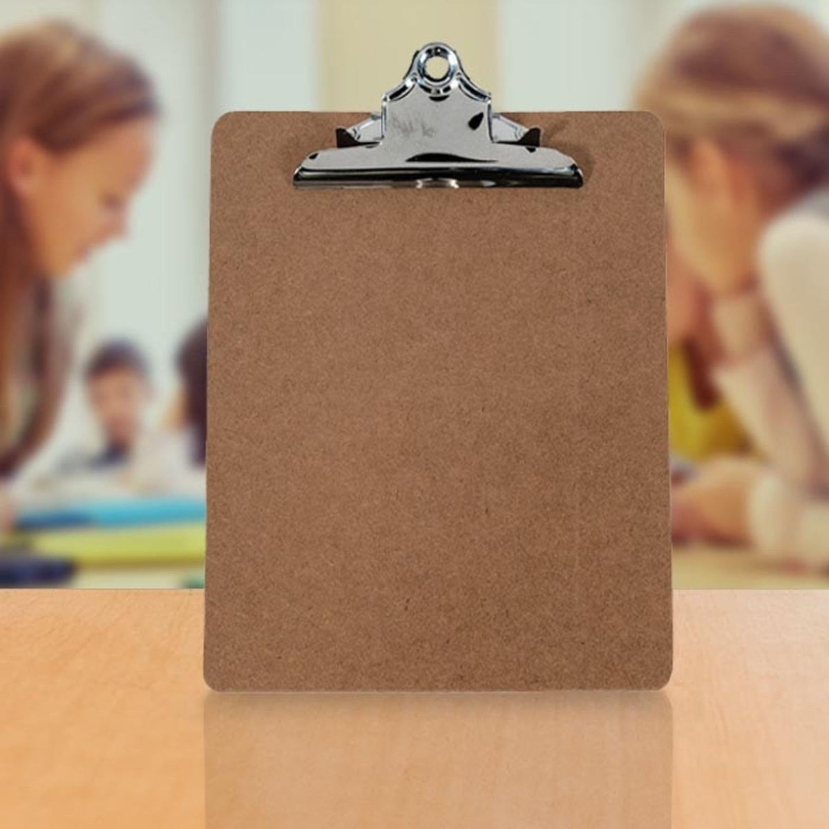 School Smart Hardwood Clipboard - Letter Size Bright Nickel 9 X 12-1/2 in