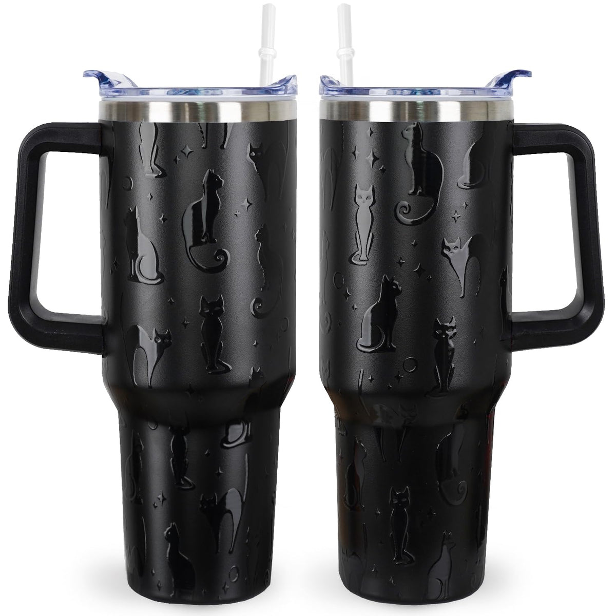 sxmluedn Black Cat Gifts Goth Gift Gothic Halloween Tumbler 40 Oz 3d-Printed Cats Cup For Women Men Travel Mug with Handle Lid and Straw