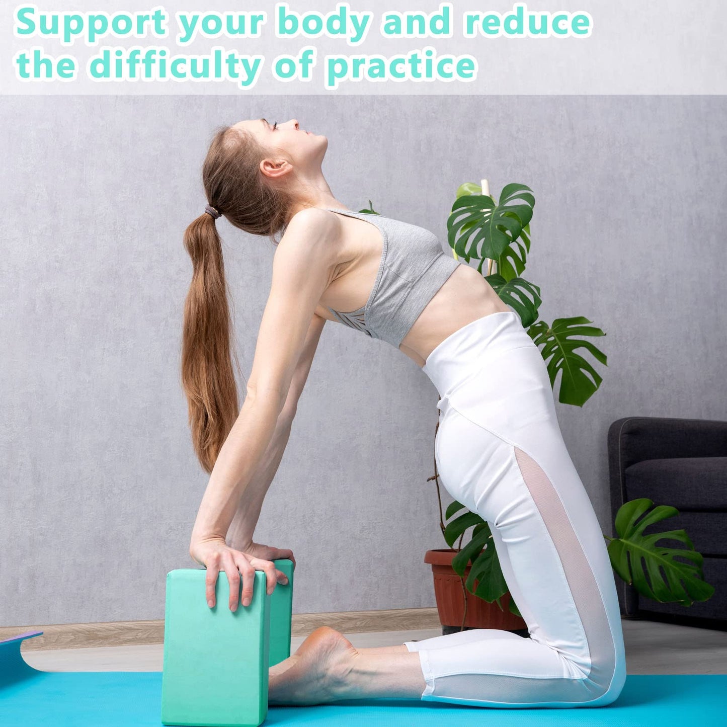 Honoson 20 Pcs Yoga Blocks Bulk 9''x6''x3'' High Density EVA Foam Blocks for Exercise Pilates Meditation, Lightweight Non-slip Surface, Improve Strength Balance Flexibility(Multicolor)