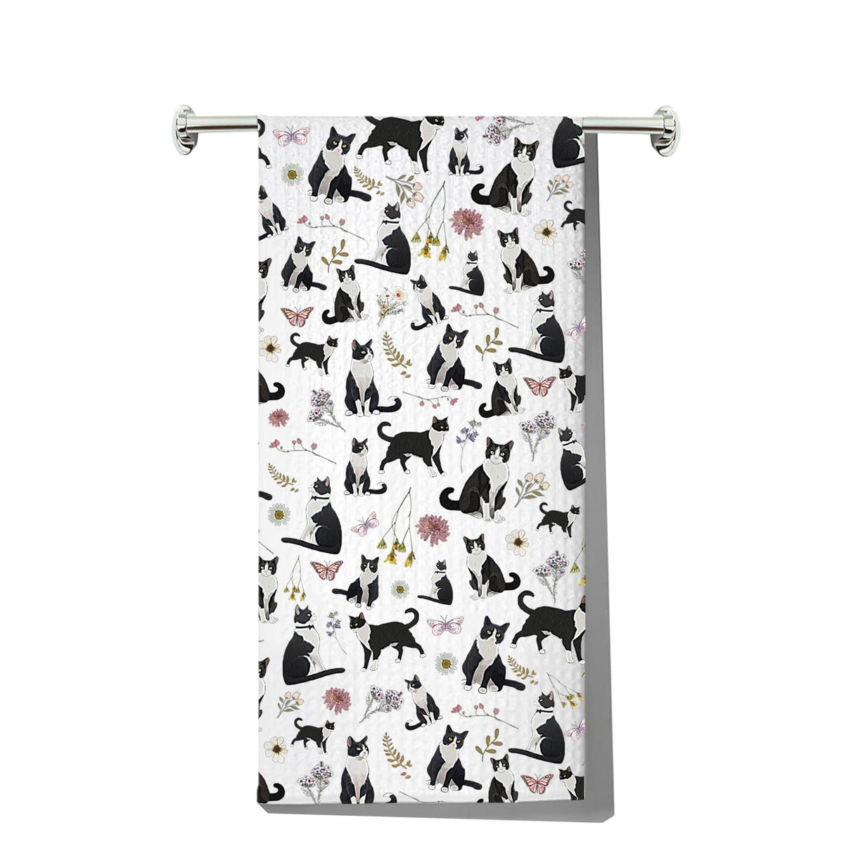 G2TUP Tuxedo Cat Kitchen Towels Tuxedo Cat Gift Tuxedo Cat Dish Towel Tuxedo Cat Owner Gifts Black and White Cat Towel (Tuxedo Cat kt)