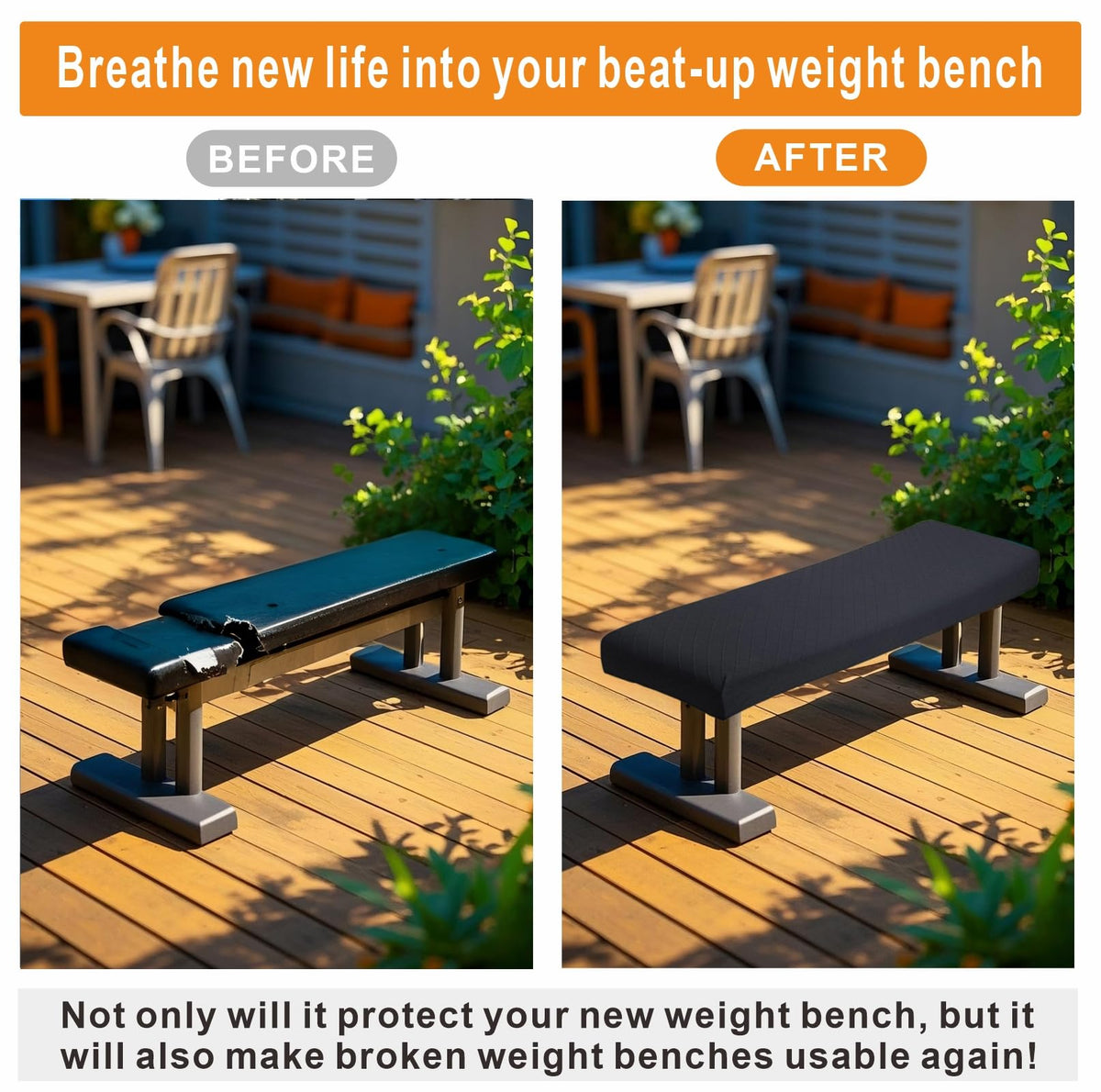 VeyoStories Weight Bench Cover, Workout Gym Bench Cover, Gym Bench Cover, Protection for Adjustable Flat Weight Exercise Fitness Bench, Sit-up Board - Dustproof, Anti-Slip & Machine Washable.