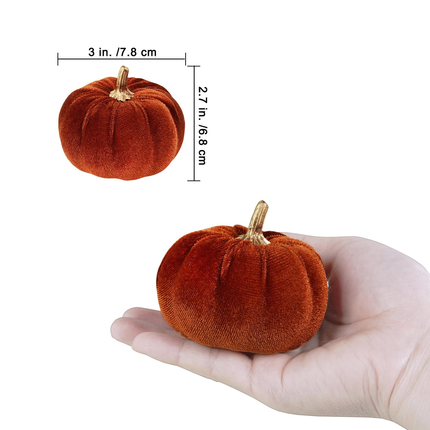 Winlyn 12 Pcs Assorted Small Faux Harvest Velvet Pumpkins Decorative Rust Olive Gold Gray Fabric Foam Pumpkins 3" for Fall Wedding Thanksgiving Halloween Table Centerpiece Farmhouse Decor