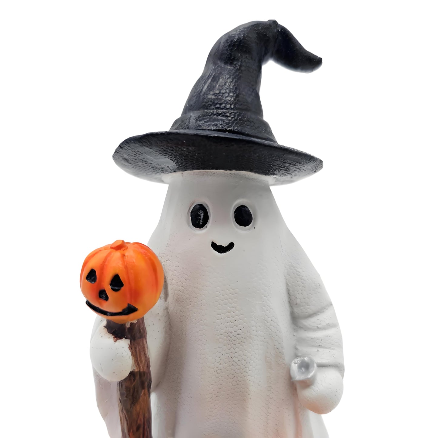HARUHI Adorable Spooky Ghost Statue Figurine Cute Halloween Decor for Desk Shelf Home & Garden Decoration（Ghost Mage）