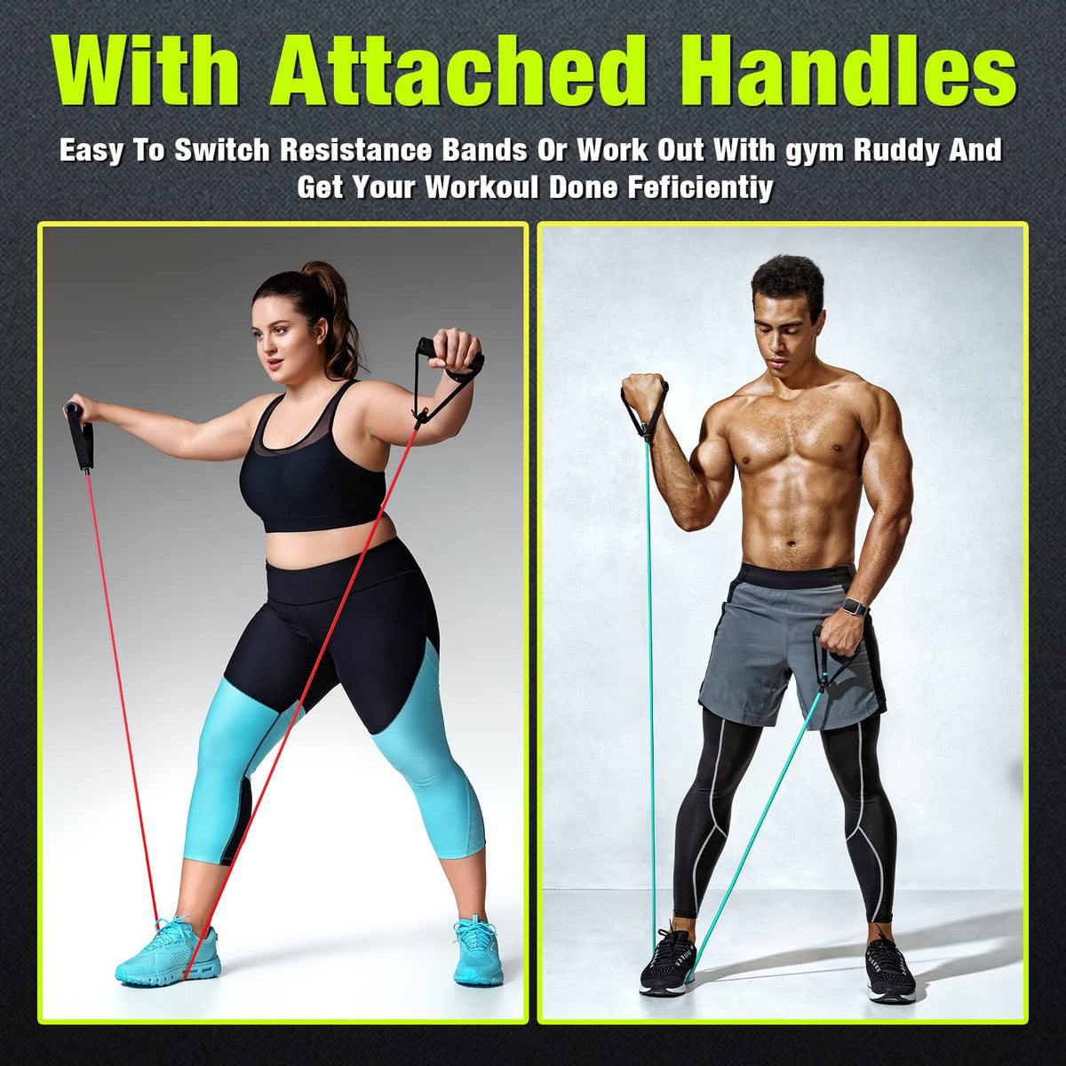 Leyndo 5 Pcs Exercise Resistance Bands with Handles Physical Resistance Tube Workout Bands with Door Anchor for Men Women Muscle Toning Strength Training(10-30 Lbs)