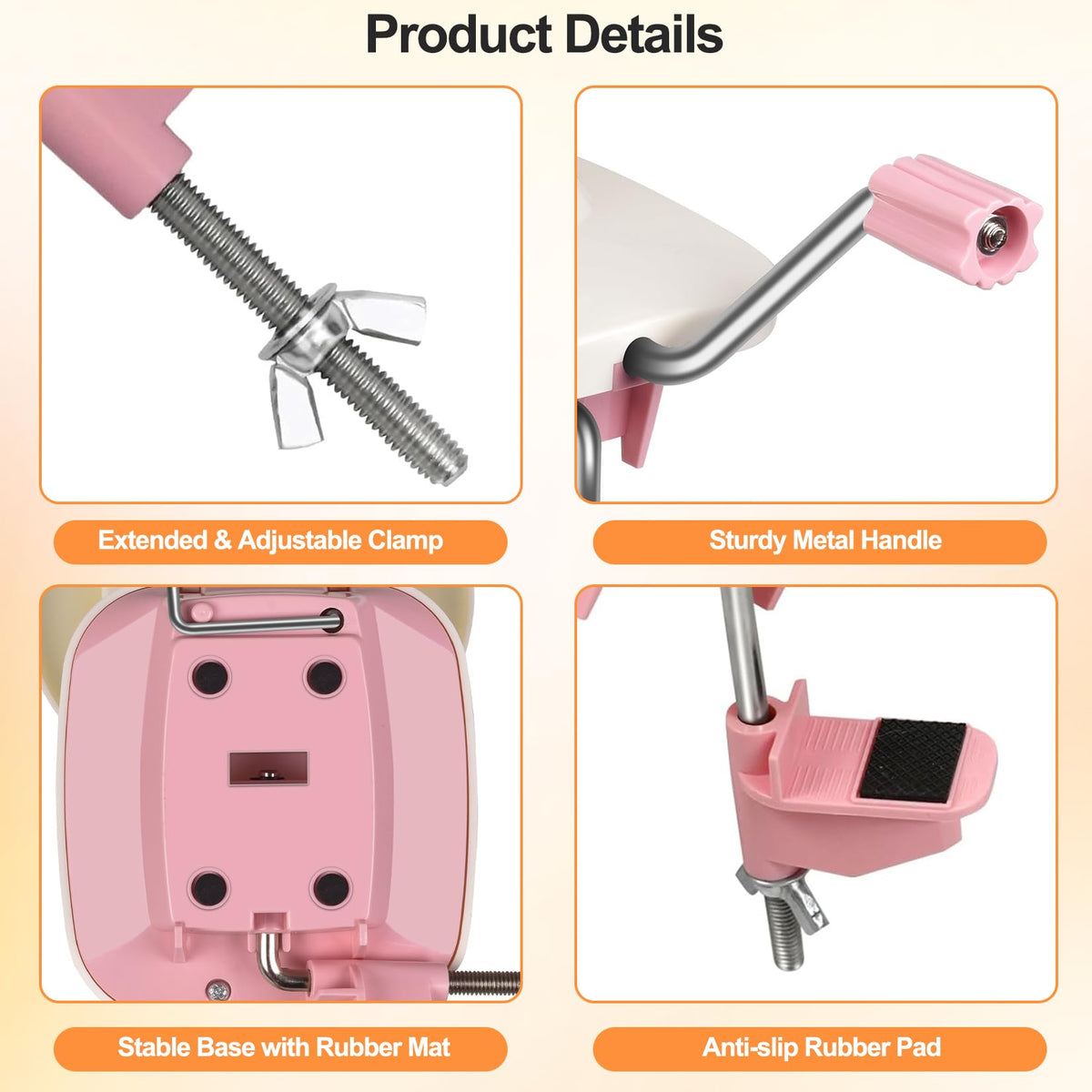 SOGCASE Yarn Winder, Manual Yarn Ball Winder for Crocheting and Knitting, Create Cakes up to 4 oz / 100g, Pink