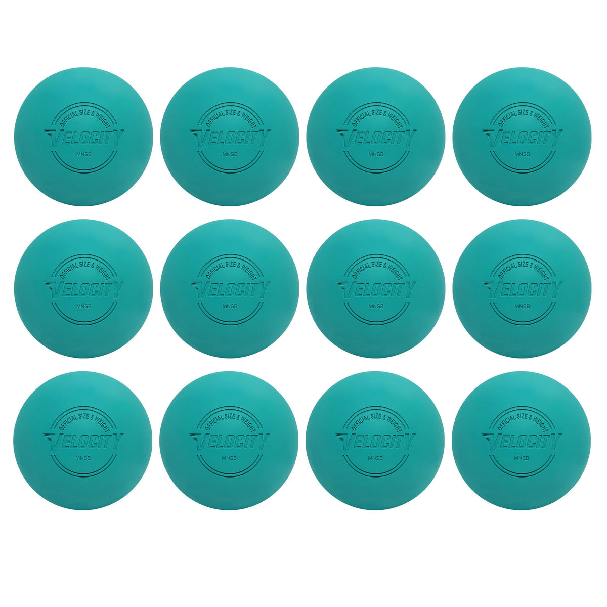 Velocity Practice Lacrosse Balls - 1, 2, 3, 6, 12, 18, 24, 36, 60 and 120 Packs - Official Size and Weight - Teal