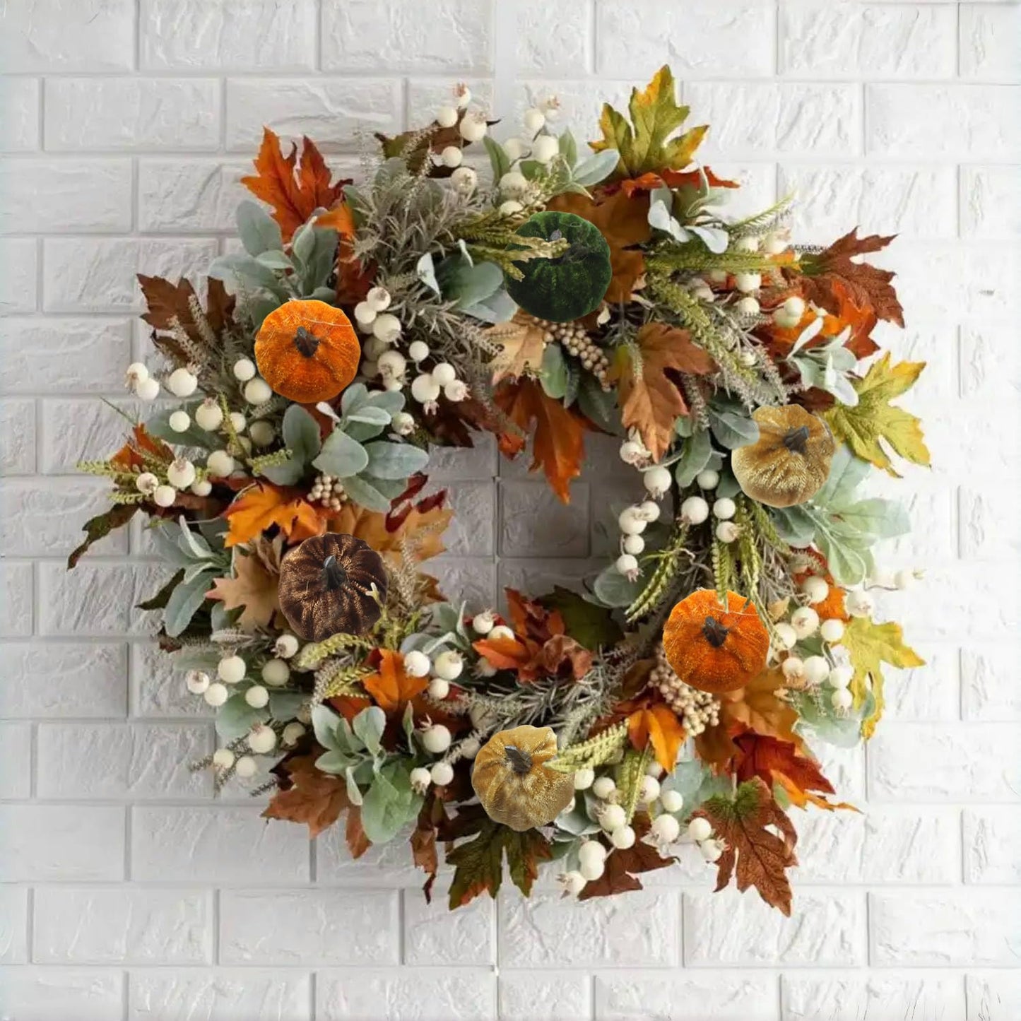 Fall Tree Ornaments Hanging Pumpkins, 12Pcs Velvet Pumpkins Thanksgiving Tree Decorations and Ornaments, 1.7" Mini Fabric Pumpkin Fall Decor for Thanksgiving Halloween Christmas (12 Pcs)