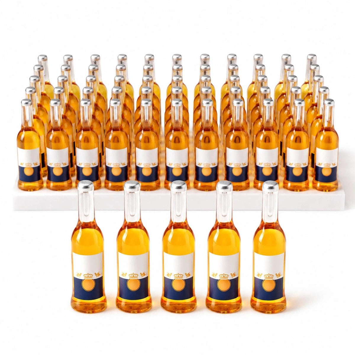 LOGOFUN 50pcs Miniature Wine Bottle Mini Fake Beer Bottles Toys Tiny Drink Accessories for Dollhouse Food Play Decorations