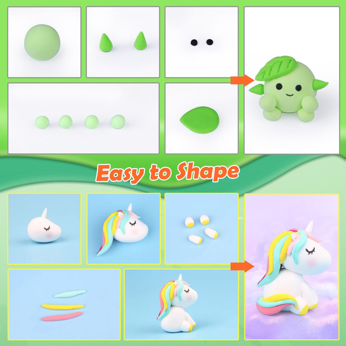 ESSENSON Air Dry Clay 100 Colors, Modeling Clay for Kids, DIY Molding Magic Clay, Gift for Kids