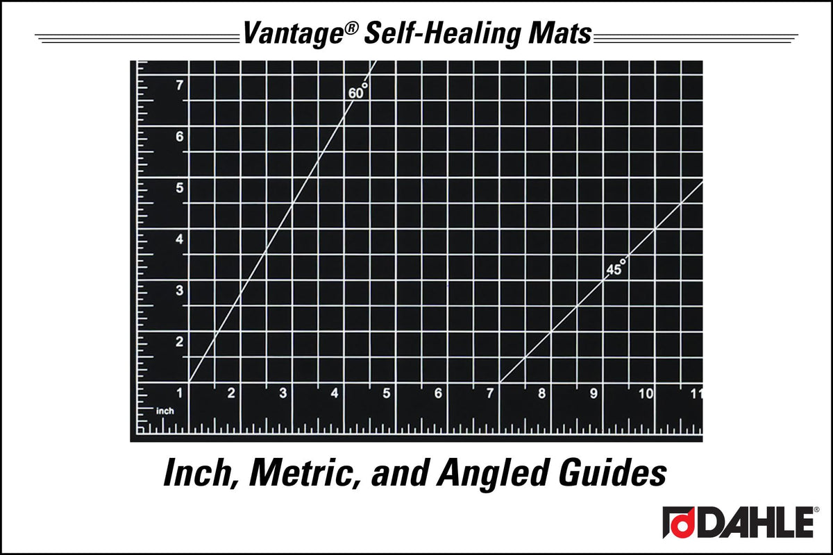 Dahle Vantage 10673 Premium Self-Healing Cutting Mat, 24"x36", 1/2" Grid, 5 Layers for Max Healing, Perfect for Crafts & Sewing, Black
