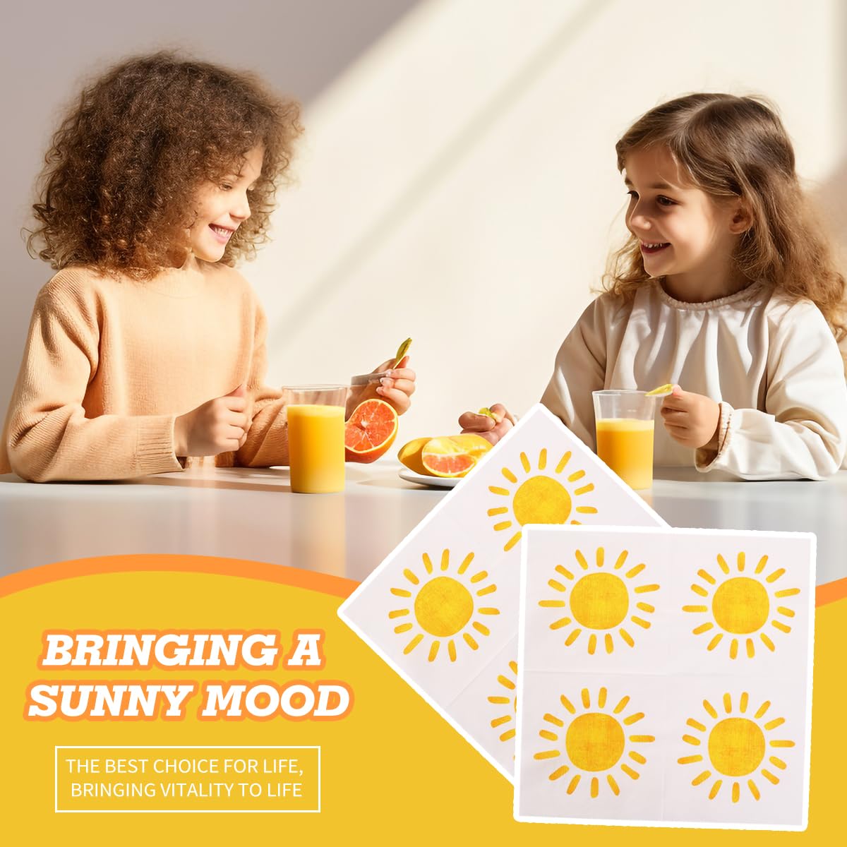 200Pcs Boho Sun Paper Napkins First Trip Around The Sun Napkin Disposable Sunshine Cocktail Napkins for Birthday Baby Shower Party Supplies