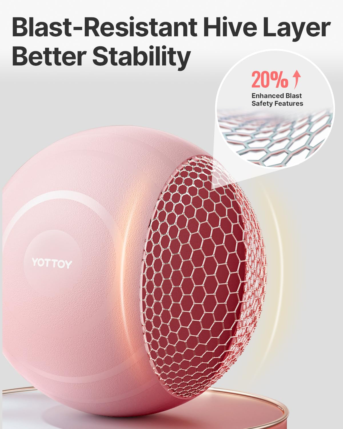 YOTTOY Anti-Burst Exercise Ball for Working Out, Yoga Ball for Pregnancy,Extra Thick Workout for Physical Therapy,Stability Ball for Ball Chair Fitness with Pump (Pink)