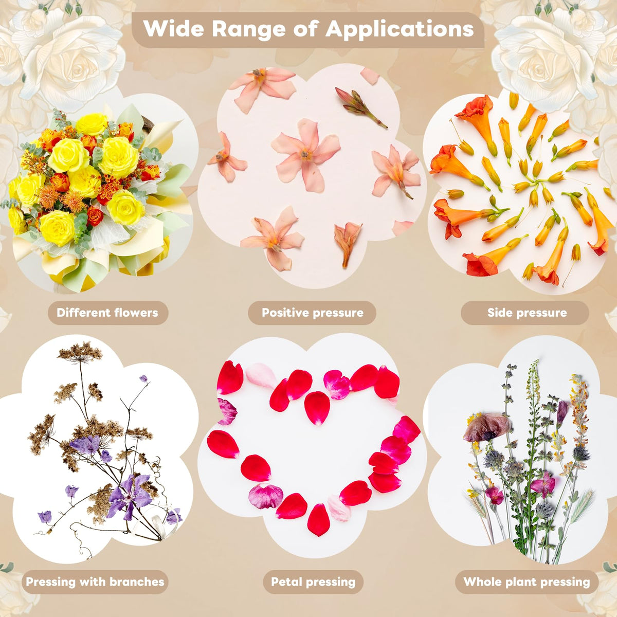 zunmial Flower Press Kit–Craft Kits 11" x 11" Large 10 Layers Wooden Flower Presser for Adults & Teens DIY Bouquet Preservation,Dried Flowers Art,Preservation for Bookmark Frame Wedding Flowers Drying