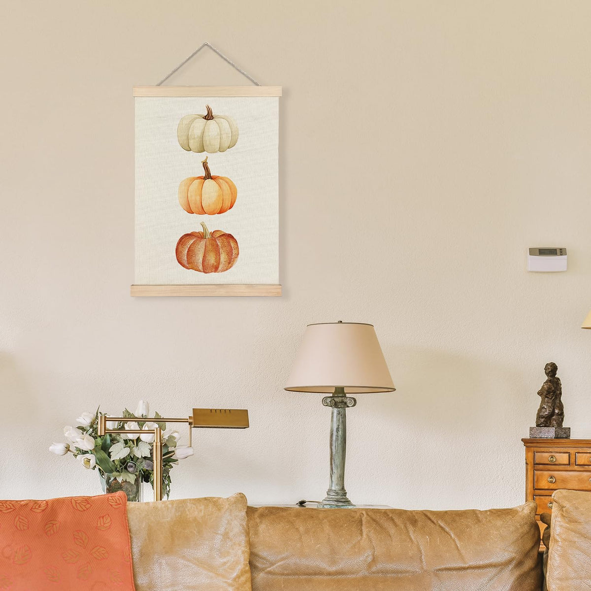 LUVADIAN Fall Pumpkin Decor, Fall Wall Decor Poster Hanger Frame, Autumn Wall Art Posters, Falls Decorations for Home, Farmhouse Autumn Decorations Posters, 12x16 Inches