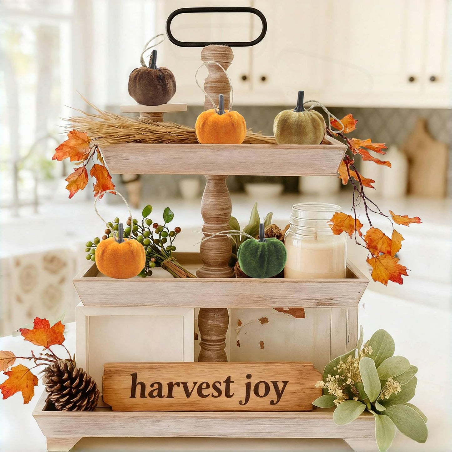 Fall Tree Ornaments Hanging Pumpkins, 12Pcs Velvet Pumpkins Thanksgiving Tree Decorations and Ornaments, 1.7" Mini Fabric Pumpkin Fall Decor for Thanksgiving Halloween Christmas (12 Pcs)