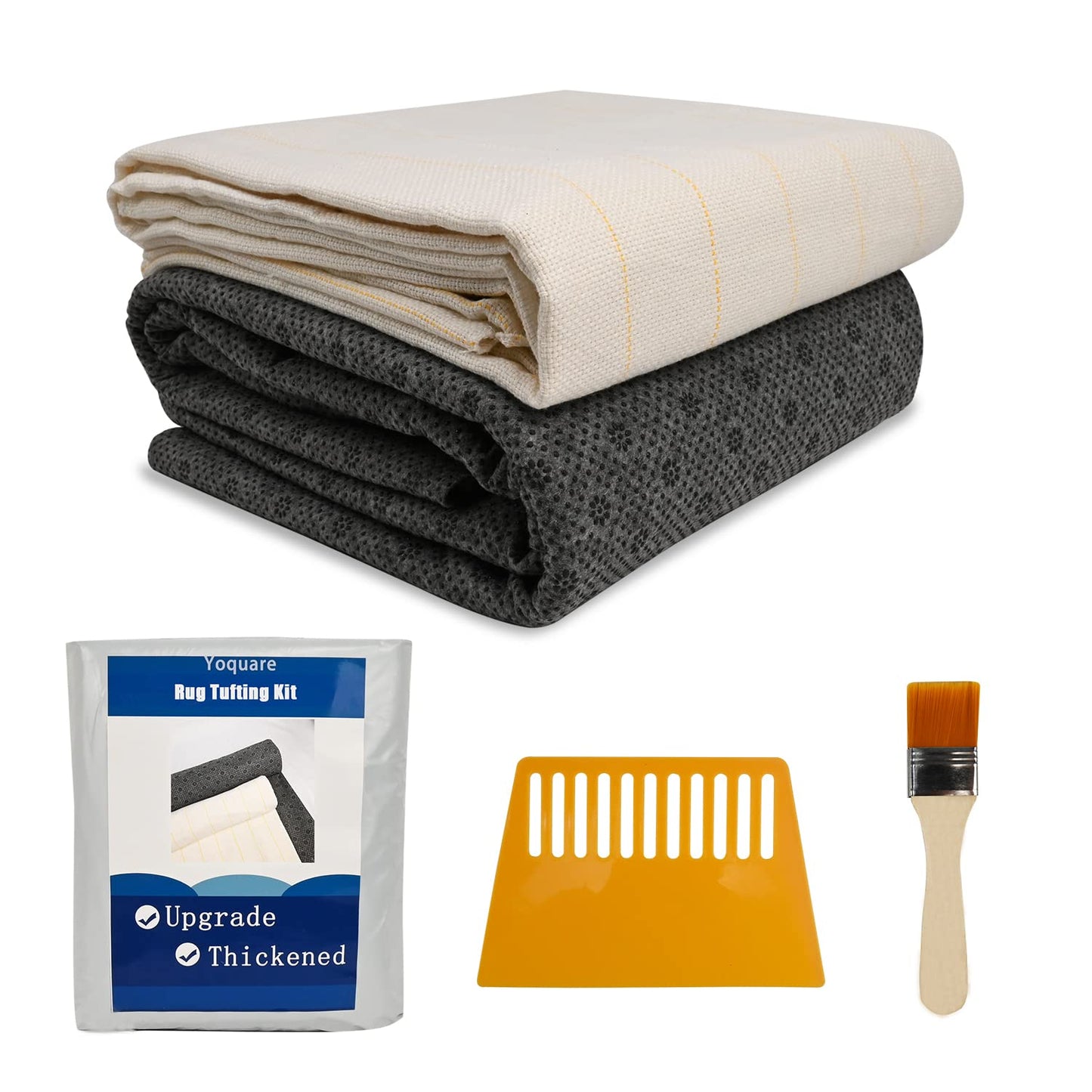 83"x59" Primary Tufting Cloth with Marked Lines, 70.9"x47.2" Tufting Non-Slip Rug Backing Fabric, Large Monk Cloth Kit,Rug Tufting Supplies,Rug Making Supplies