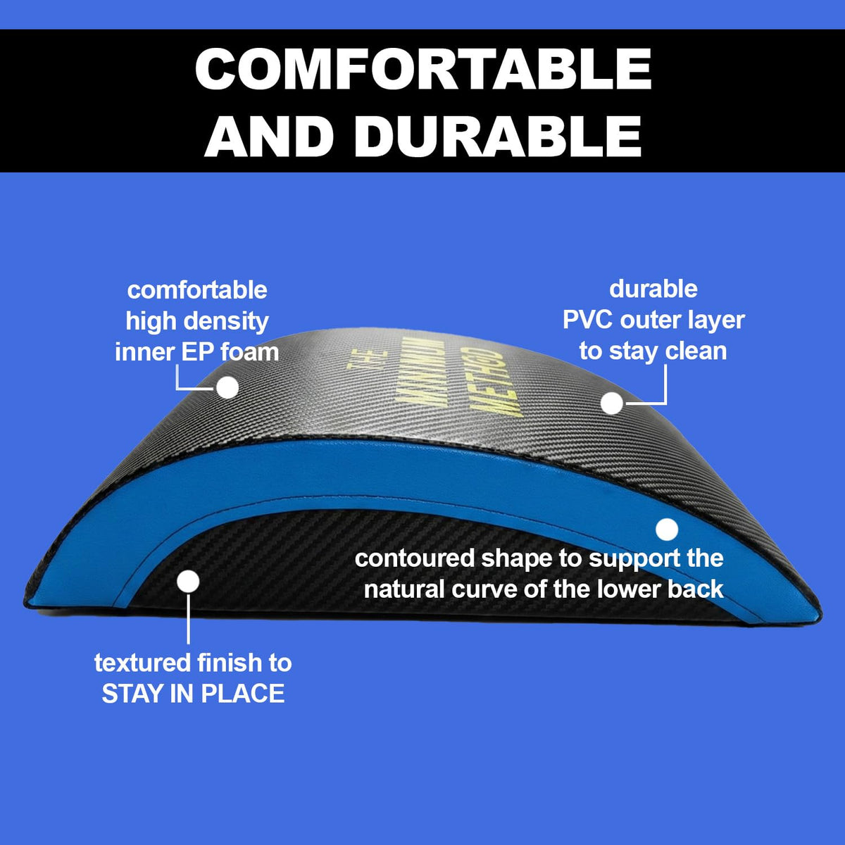 Joey Thurman AB Mat for Core Training with Lower Back Support, Ergonomic Foam Design for Ab Crunches and Sit Ups