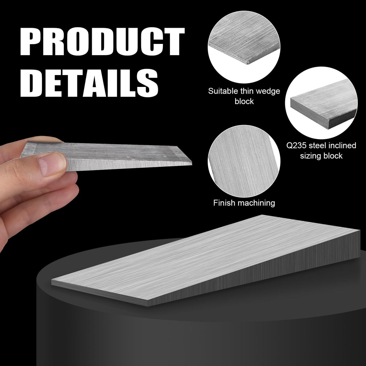 2 PCS Flange Wedge 4 x 2 Inch Beveled Washers Right Angle Wedges Steel Silvery Spreading Triangle Wedges Metal Shims Tool Sets Underpinning Wedges Tapered Wedges for Lathe Welding Machine Equipment