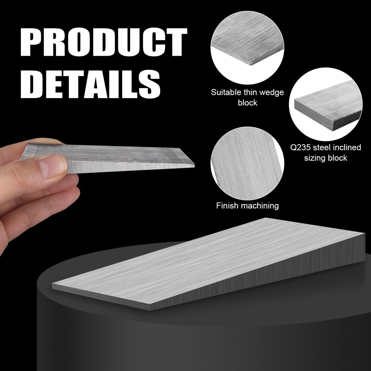 4 PCS Flange Wedge 4 x 2 Beveled Washers Right Angle Wedges Steel Silvery Wedge Safety Tool Metal Spreading Triangle Wedges Shims Underpinning Wedge Tapered Wedges for Lathe Welding Machine Equipment