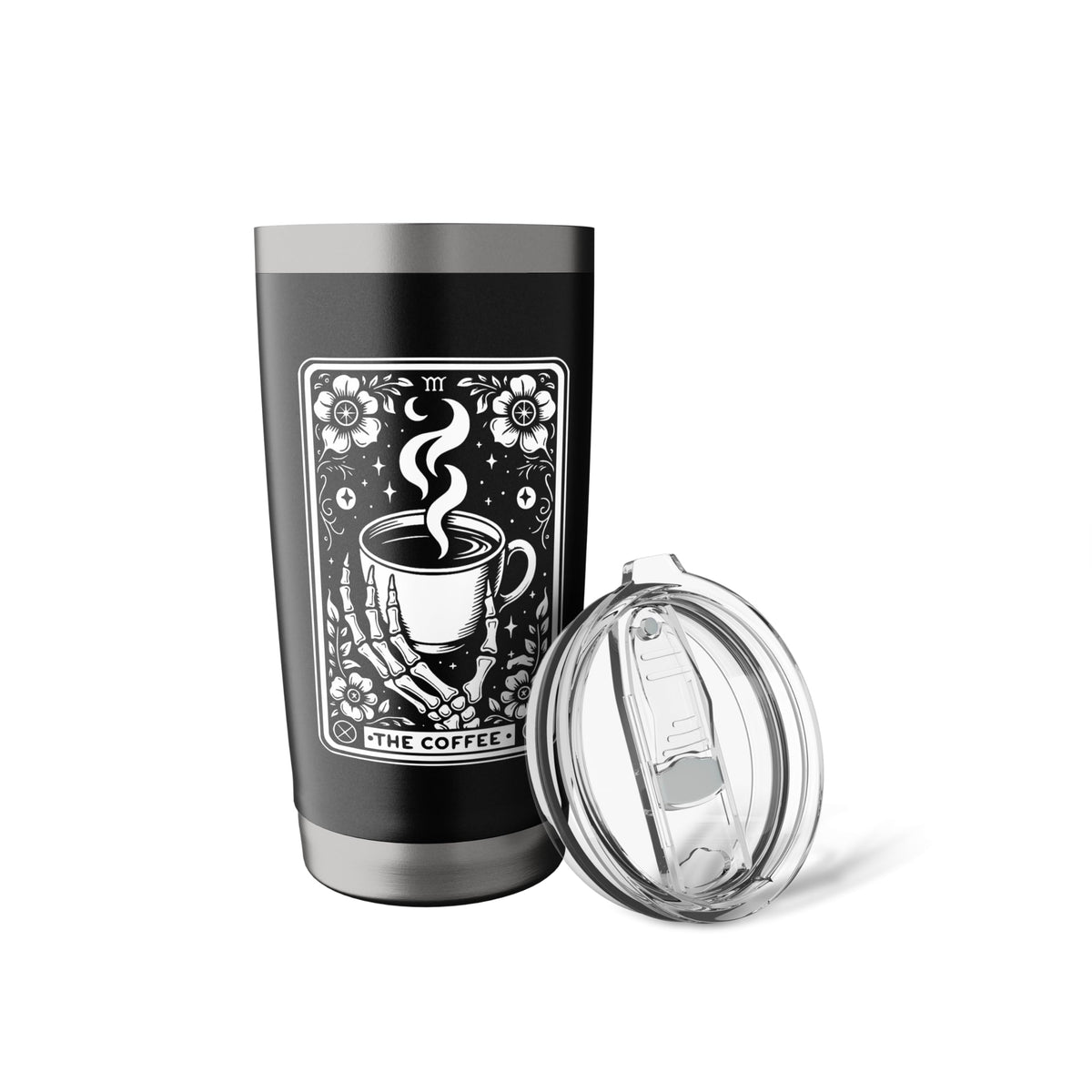 The Coffee Tarot Cards Skeleton Coffee Tarot Card Stainless Steel Insulated Tumbler