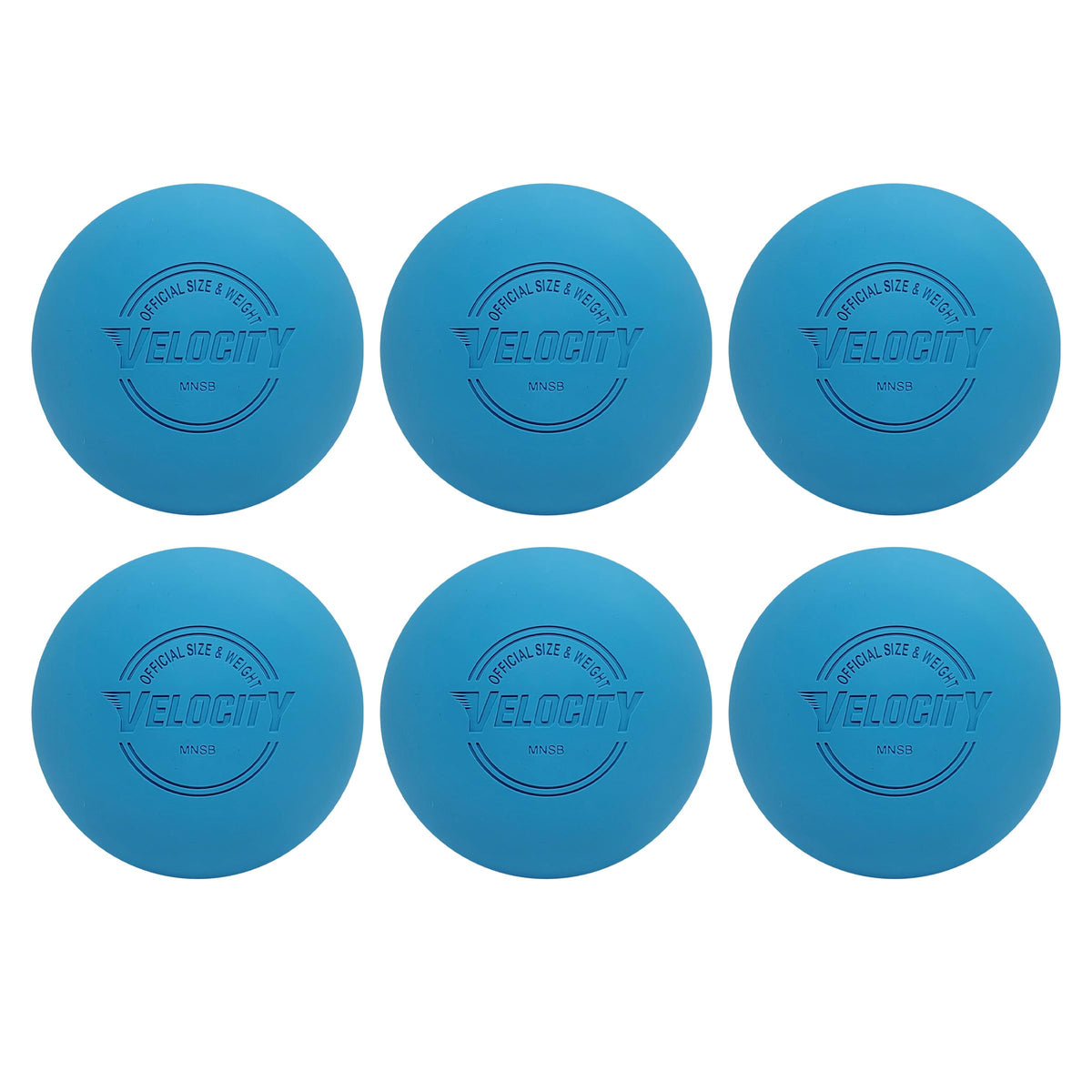 Velocity Practice Lacrosse Balls - 1, 2, 3, 6, 12, 18, 24, 36, 60 and 120 Packs - Official Size and Weight - Light Blue