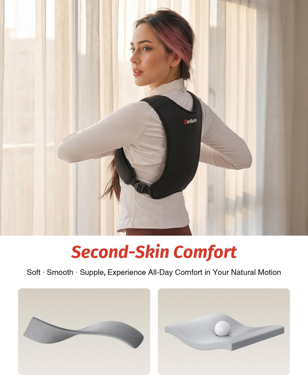 ZELUS Weighted Vest, Washable Z-Fit Soft Iron Weighted Vest for Women and Men, 5/10/15 lb Weight Vest with Reflective Strips & Adjustable Straps, Ultra Thin Weight Vest for Gym Strength Training (15lb) Black